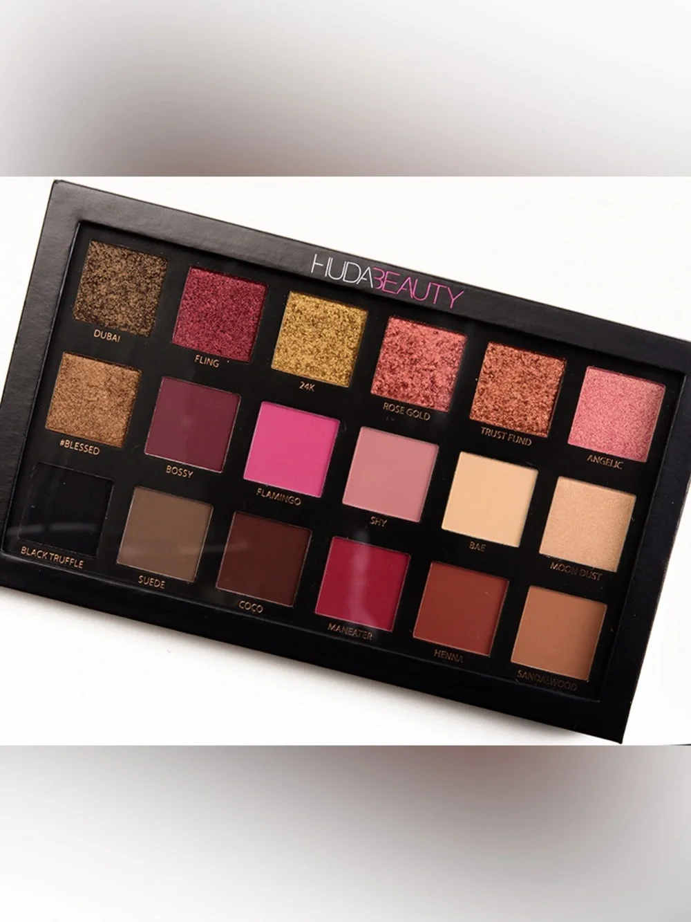 DISCONTINUED HUDA BEAUTY Rose Gold Textured Eyeshadow Palette neutral matte chic
